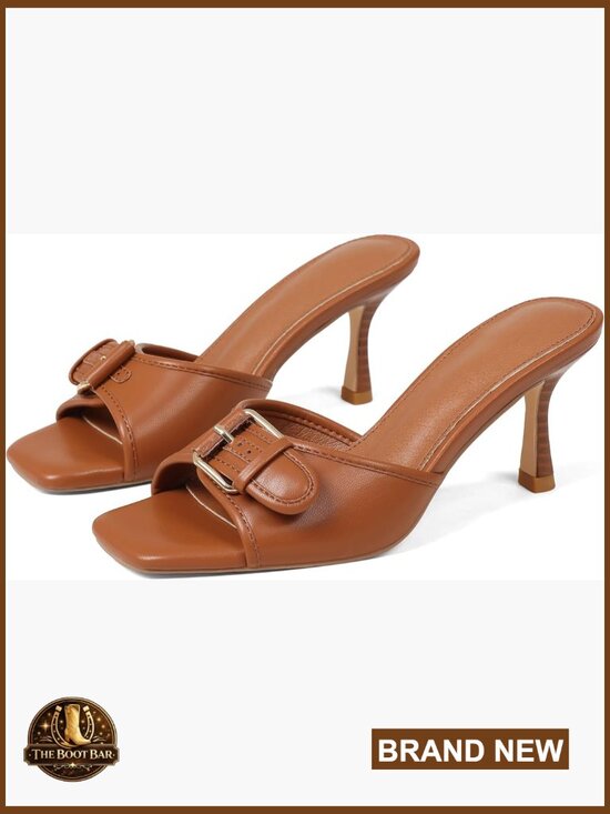 Shoes - Kitten Heel Mules Open Toe Slip On Summer Sandals Party Shoes Women Heels
